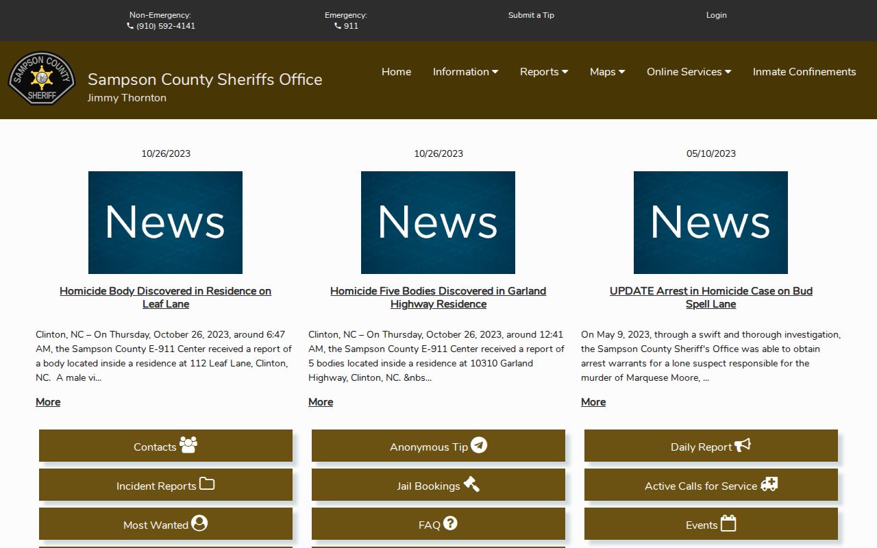 Sampson County Citizen Connect official public record portal